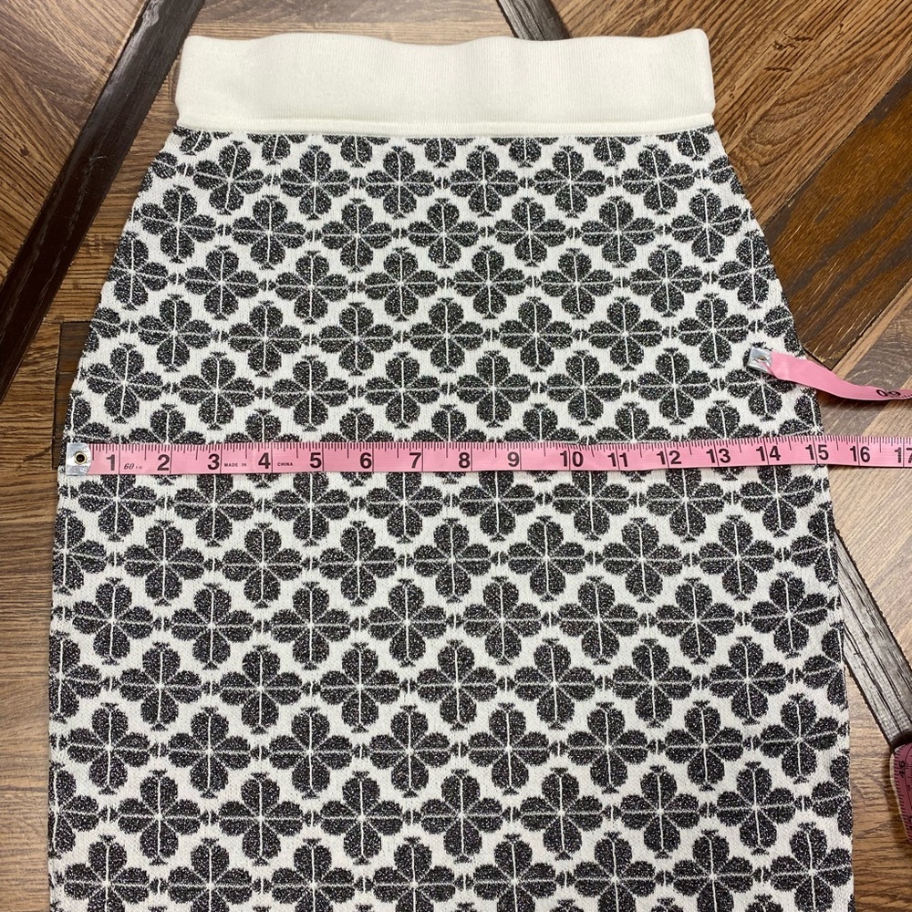Kate Spade Metallic Floral Print Pencil Sweater Skirt XS - Picture 9 of 10